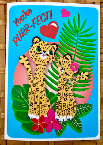 You’re purr-fect Leopard Love greetings card