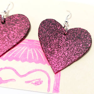 Heart dangle earring