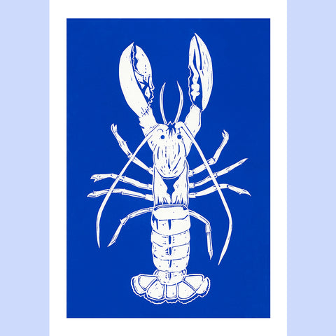 Blue Lobster Greetings Card