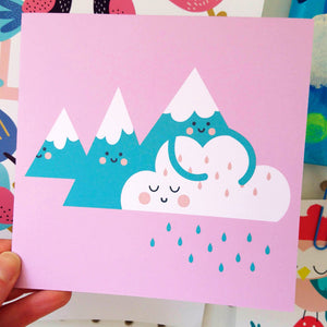 Cuddle Mountain greetings card