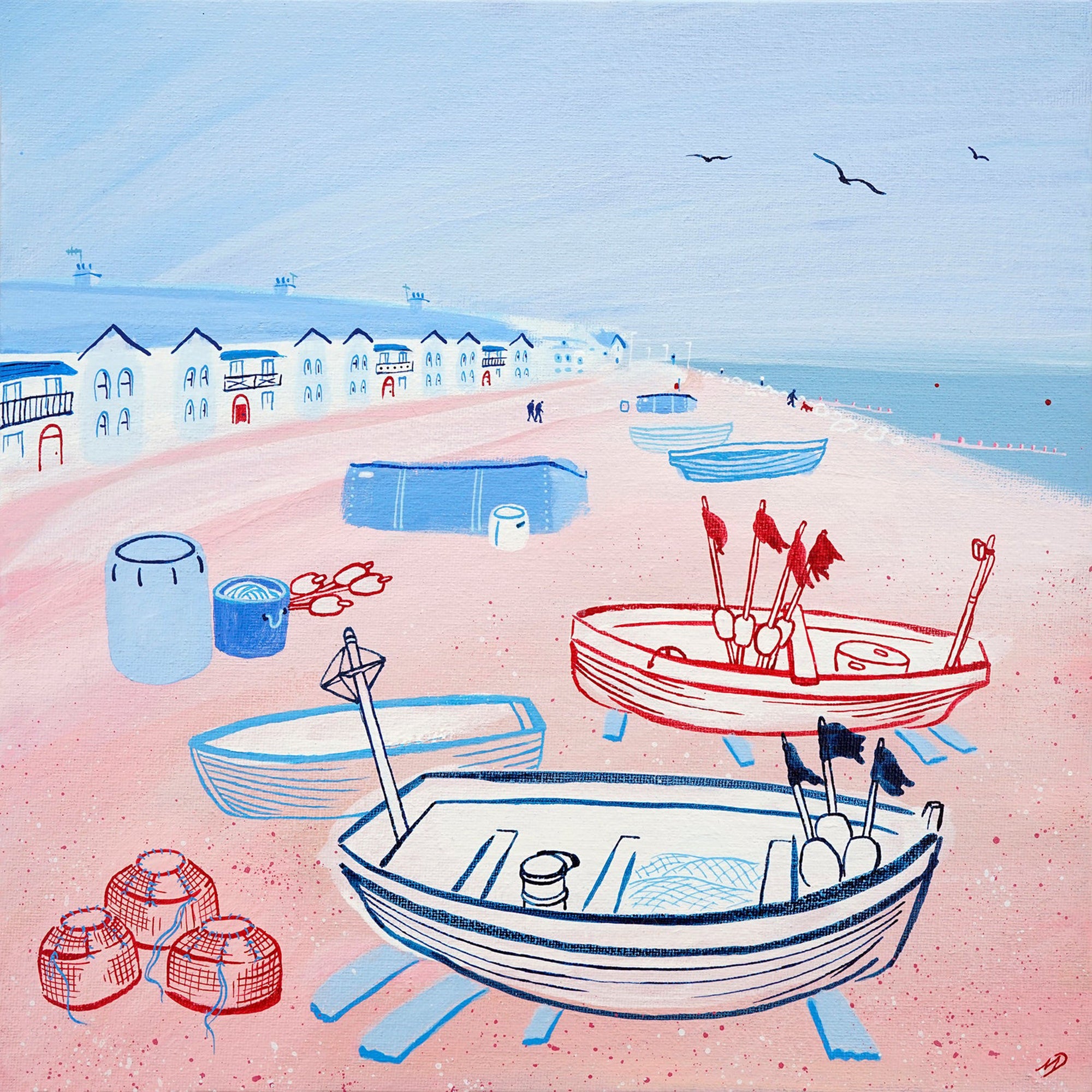 Boats and Baskets greetings card