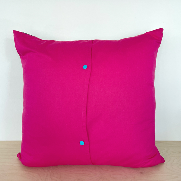 Pink & navy geometric cushion cover 50x50cm