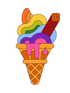 Rainbow Ice Cream A3 print