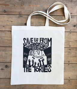 Save us from the Tories tote bag